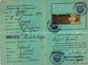 Personalausweis für die Einreise in das besetzte Rheinland