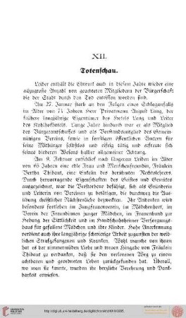 XII. Totenschau
