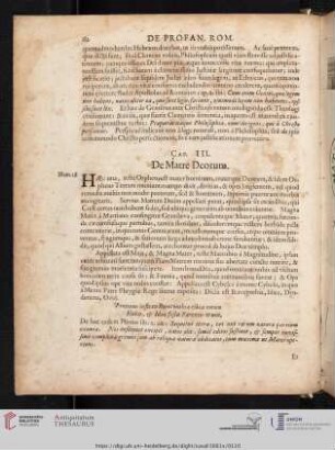 Cap. III: De Matre Deorum.