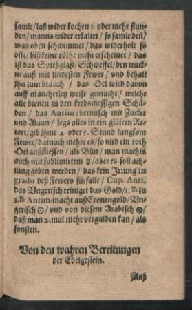 Von den wahren Bereitungen der Edelgestein.