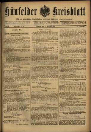 Ausgabe vom Dienstag, den 25. Februar 1919.