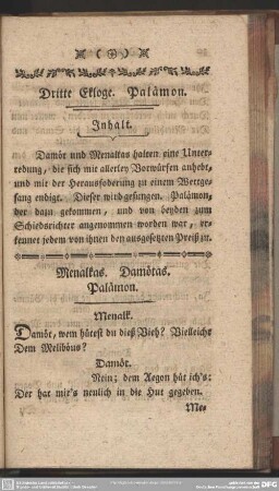 Dritte Ekloge. Palämon