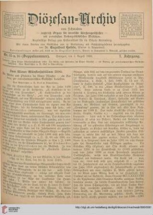7: Zum Ulmer Münsterjubiläum 1890. Die Altäre und Pfründen im Ulmer Münster, [2] : ein Beitrag zur vorreformatorischen Geschichte desselben