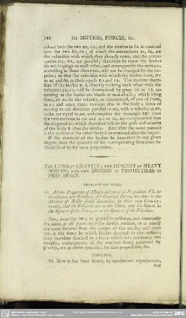 The Laws Of Gravity; The Descent Of Heavy Bodies; And The Motion Of Projectiles In Free Space