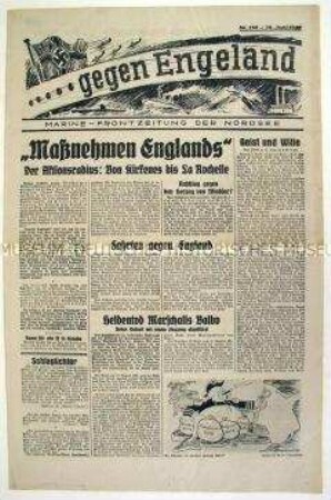 Kriegszeitung der Marine " (Nordsee) ... gegen Engeland" u.a. zum Krieg in Nordafrika