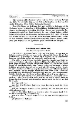 Clausewitz und unsere Zeit