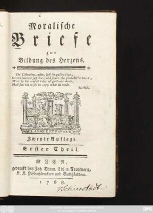 Theil 1: Moralische Briefe zur Bildung des Herzens