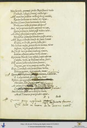 Handschriftliche Korrekturen