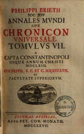 Annales mundi sive Chronicon universale, 7