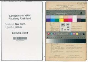 Entnazifizierung Adolf Leinung , geb. 01.06.1907 (Bergrat)