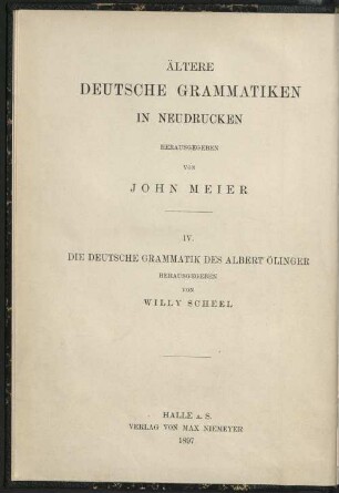 Die deutsche Grammatik des Albert Ölinger