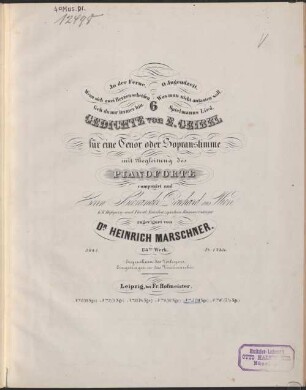 6 Gedichte von E. Geibel : für 1 Tenor oder Sopranstimme mit Begl. d. Pianoforte ; op. 134. 5. O Jugendzeit. - 1 Bl., S. 17-22