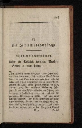 Sechszehnte Betrachtung.