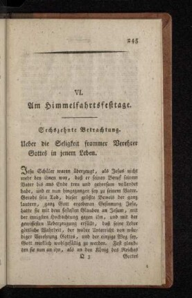 Sechszehnte Betrachtung.