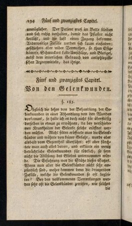 194-199, Fünf und zwanzigstes Capitel: Von Gelenkwunden