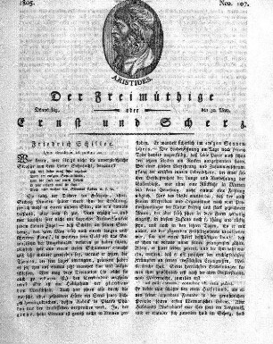 Nro. 107, Donnerstag, den 30. May 1805
