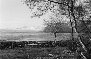 Fjord : Fjord. Am anderen Ufer ein Bergmassiv.