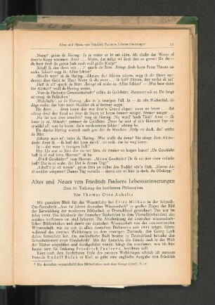 Altes und Neues von Friedrich Paulsens Lebenserinnerungen