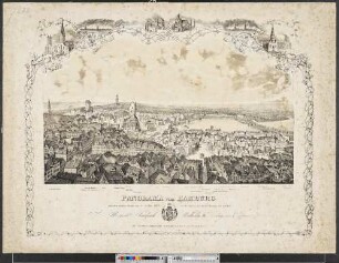 Panorama von Hamburg nach dem großen Brande vom 5.-8. Mai 1842, von der Gallerie des Jacobi Thurmes aus gesehen