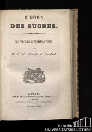 Question des sucres : Nouvelles considérations