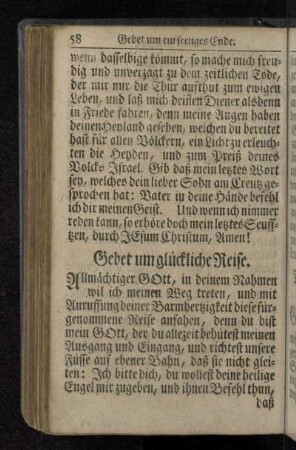Gebet um glückliche Reise.