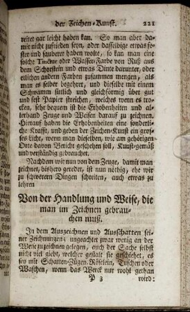 Von der Handlung und Weise, die man im Zeichnen gebrauchen muß.