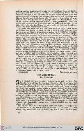 31: Zur Sprachpflege : eine Aussprache