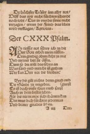 Der CXXX Psalm. ||