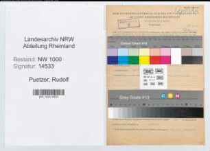 Entnazifizierung Rudolf Puetzer, geb. 19.11.1914 (Geschaeftsfuehrer)
