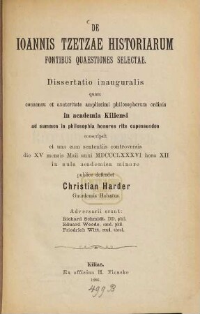 De Ioannis Tzetzae historiarum fontibus quaestiones selectae