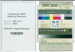 Entnazifizierung August Hermann Hollmann , geb. (Fabrikant)