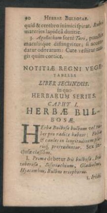 Liber Secundus. in quo Herbarum Series.