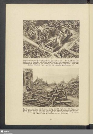 Fliegeraufnahme von dem völlig zerstörten Ypern (April 1915)