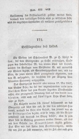 172. Beschlagnahme des Lohns.