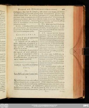 Thesis Quadragesima Nona, De Sanctificatione hominis.
