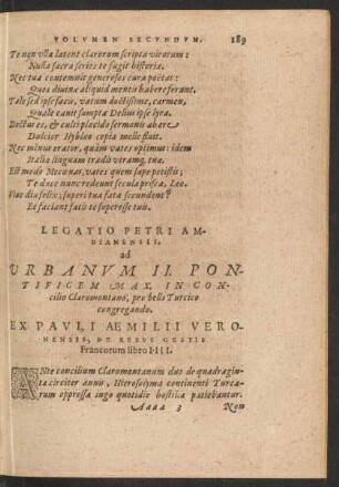 Legatio Petri Ambianensis ad Urbanum II. Pontificem Max. ...
