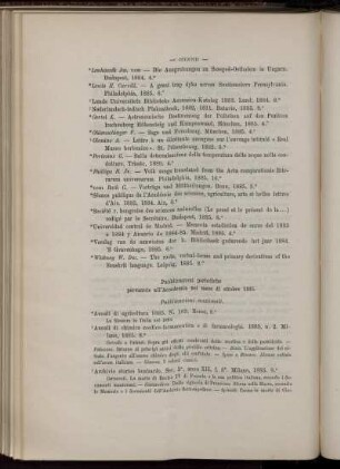 Pubblicazioni periodiche pervenute all' Accademia nel mese di ottobre 1885.
