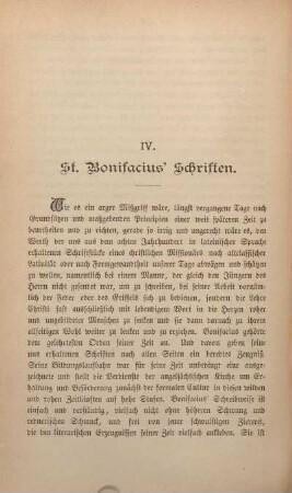 IV. St. Bonifacius' Schriften.