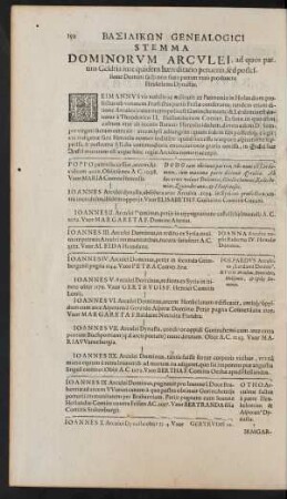 Stemma Dominorum Arculei, ...