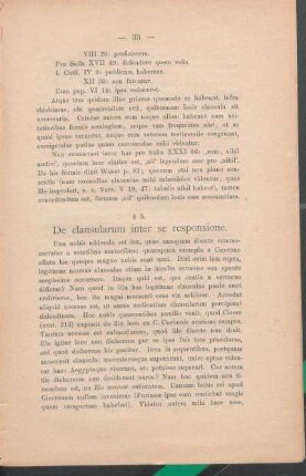 § 5. De clausularum inter se responsione.