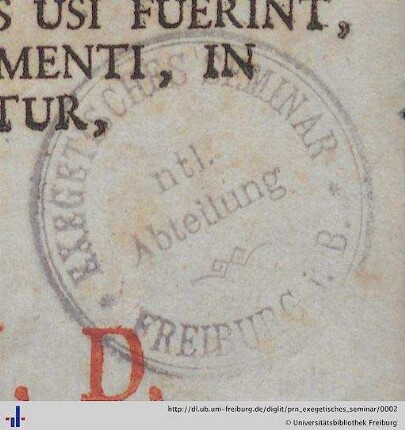 Stempel (Aus: UB Freiburg, BS 5/7080).