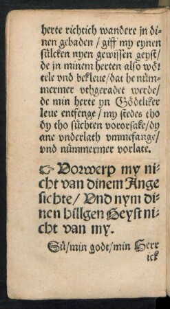 Vorwerp my nicht van dinem Angesichte ...
