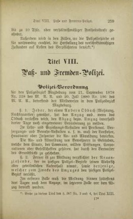 Titel VIII. Paß- und Fremden-Polizei.