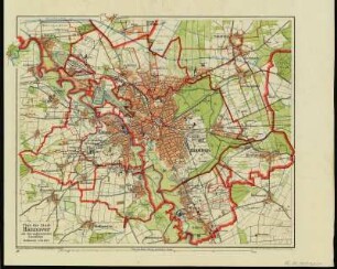 Stadtplan von Hannover, 1:15 000, 1932, 1822, 1700, 1350
