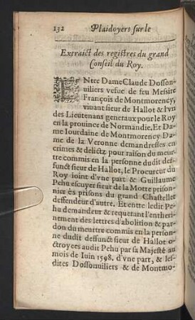 Extraict des registres du grand Conseil du Roy.