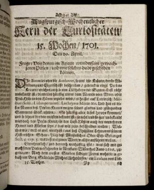 15. Wochen / 1701.