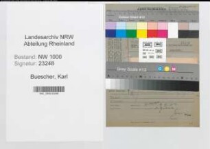 Entnazifizierung Karl Buescher, geb. 16.08.1889 (Postangest.)