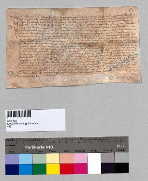 Freistiftsrevers des Konrad Hübel gegenüber Propst Kaspar Ebenhauser von Baumburg für das Gut zu Untereschlbach (Nidern Eschelbach), das in der Herrschaft und Pfarrei Eggenfelden gelegen ist.; S: Alex Gessenberger, Richter zu Baumburg