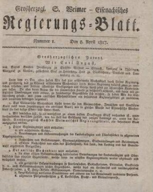 Nr. 1 : 8. April 1817