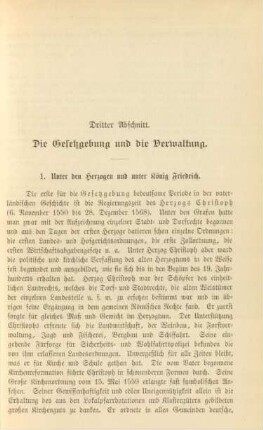 Dritter Abschnitt. Die Gesetzgebung und die Verwaltung